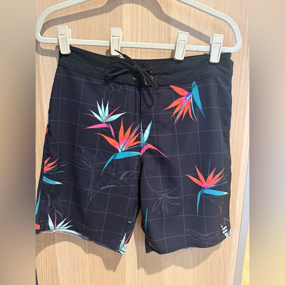 Billabong Black Tropical Board Shorts Surf Swim Trunks